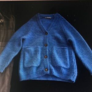 Blue Button-Up Cardigan